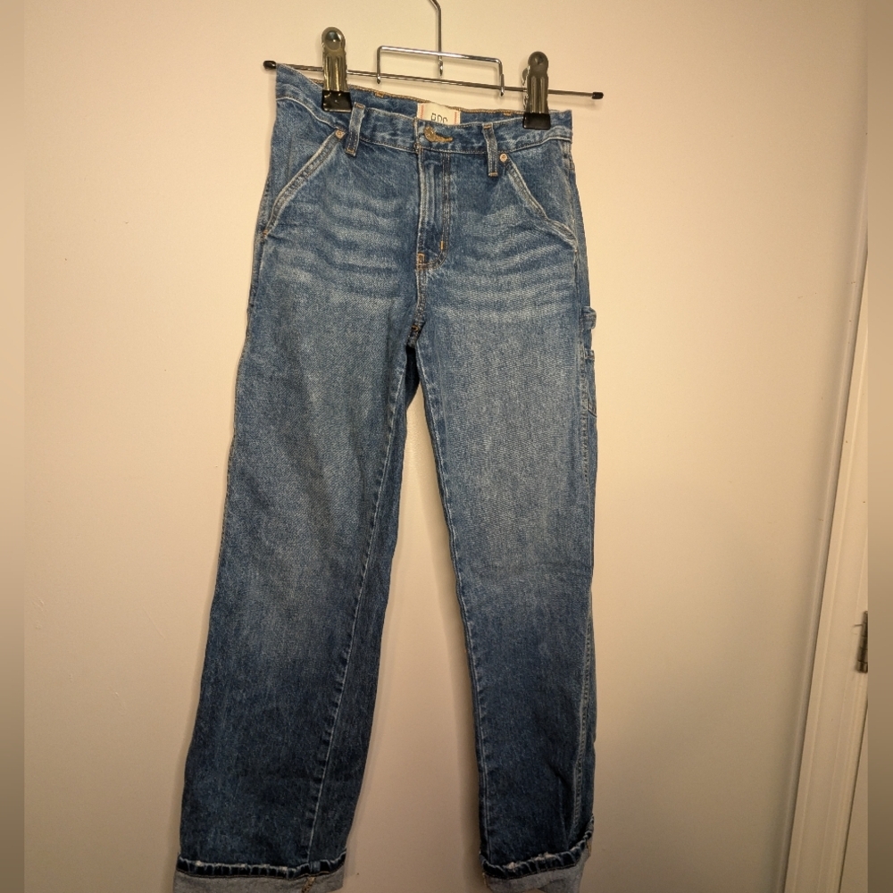 BDG Carpenter Skate Jean Size 26 Cargo Pockets Super Heavy Denim Retro Boyfriend